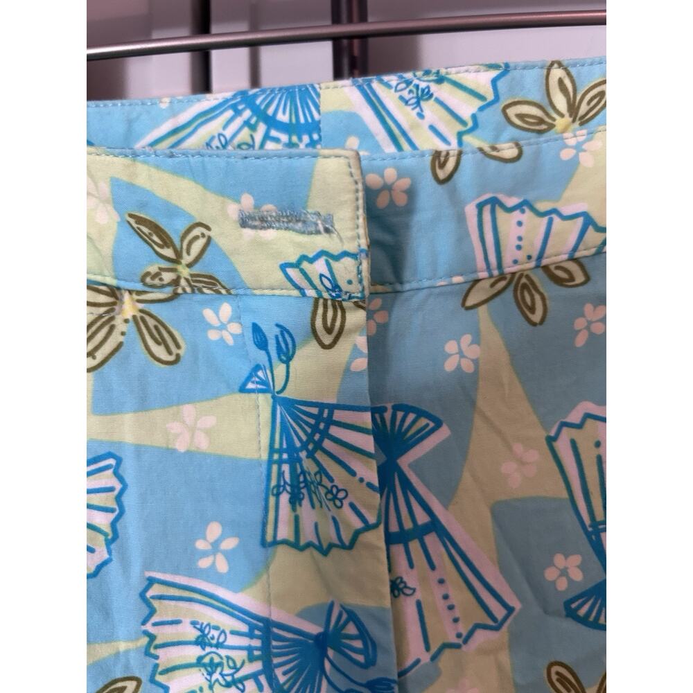 Lilly Pulitzer Women’s Capri Pants Size‎ 0 Blue Fan Japanese Lightweight #1481 - Picture 3 of 6